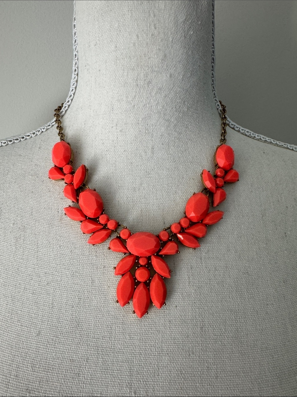 J Crew Coral Statement Necklace